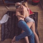 Couple laying side by side