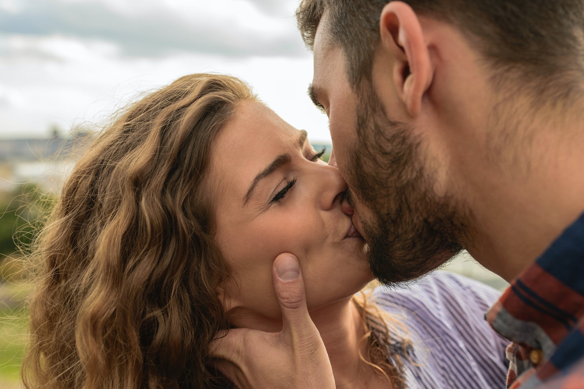 Passionate kiss