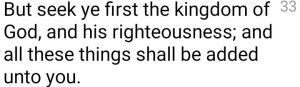 Seek first the kingdom of God