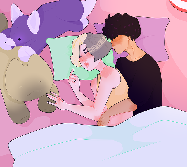 Cuddling couple