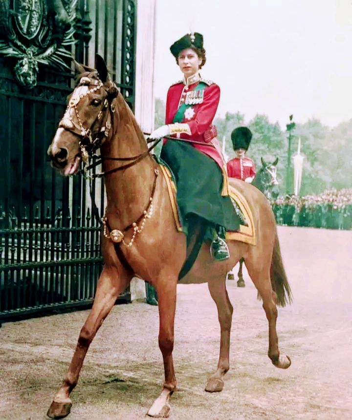 Elizabeth riding on a horse