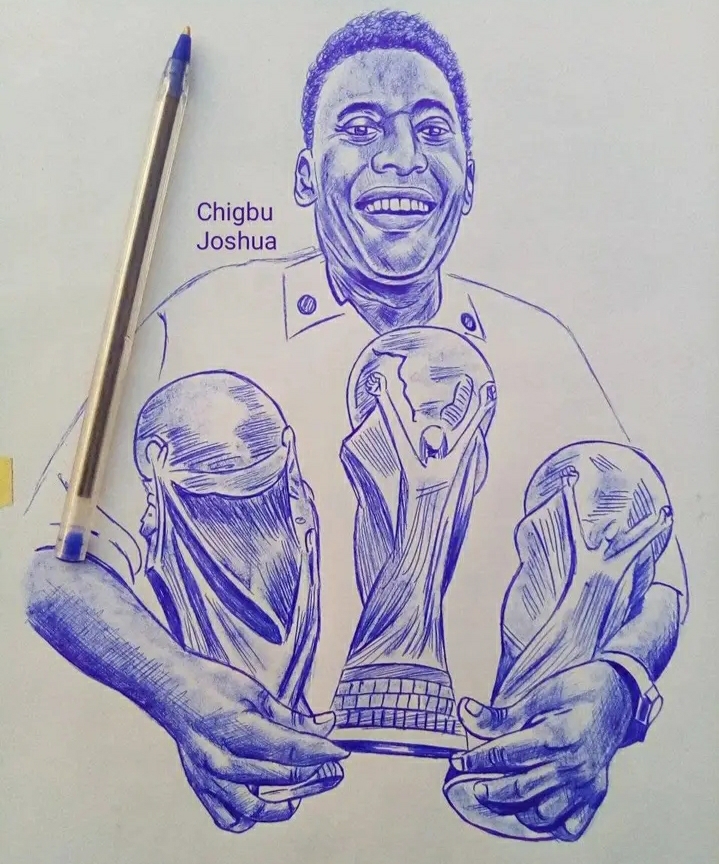 Late soccer player, Pele's artistic art by Joshua