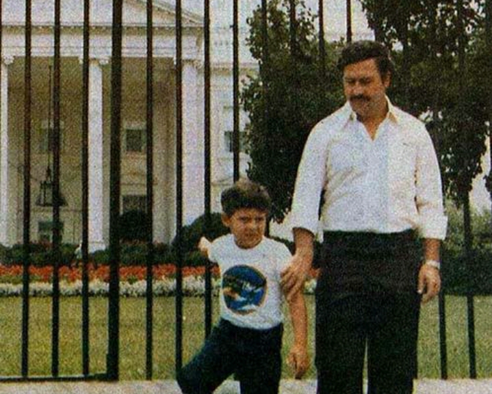 Pablo Escobar Posing in Front of the White House