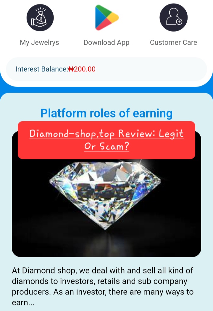 Diamond-shop.top Review: Legit Or Scam? A Must Read Before You Register Or Login